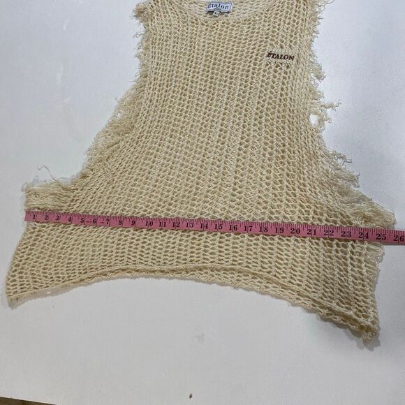 Étalon by Steve Canar Open Knit Mesh Tank Top Women’s Large – Cream Boho Beach C - Picture 5 of 8